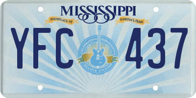 MS license plate YFC437