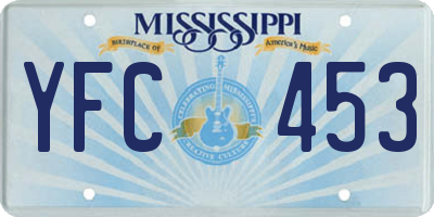 MS license plate YFC453