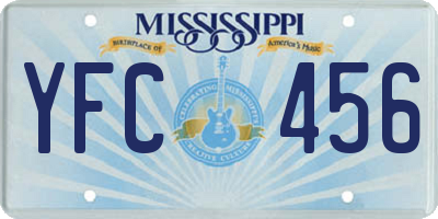 MS license plate YFC456