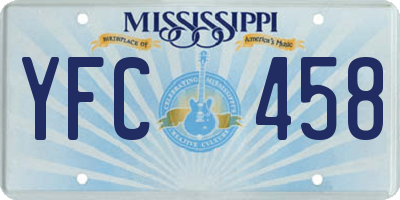 MS license plate YFC458