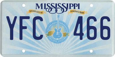 MS license plate YFC466