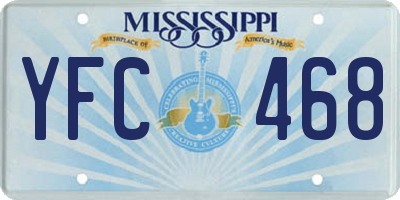 MS license plate YFC468
