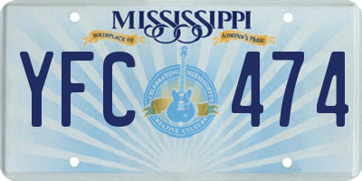 MS license plate YFC474