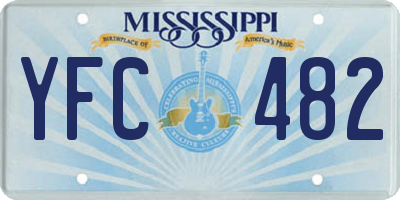 MS license plate YFC482