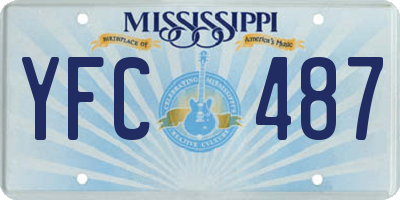 MS license plate YFC487