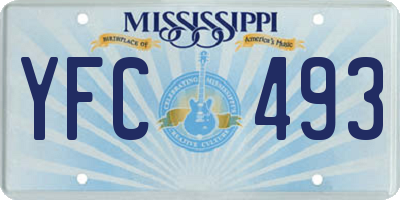 MS license plate YFC493