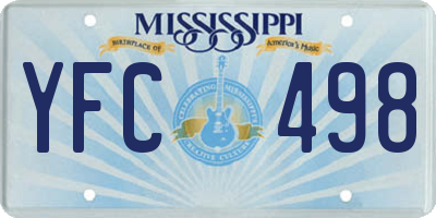 MS license plate YFC498
