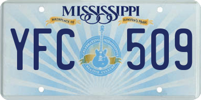 MS license plate YFC509