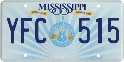 MS license plate YFC515