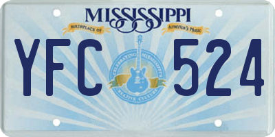 MS license plate YFC524