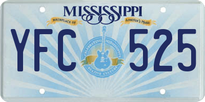 MS license plate YFC525