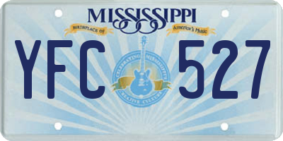 MS license plate YFC527