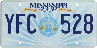 MS license plate YFC528