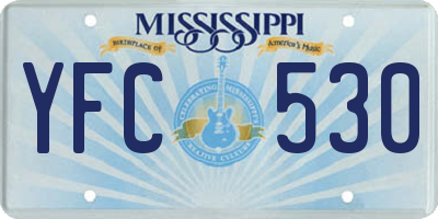 MS license plate YFC530