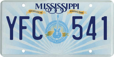 MS license plate YFC541