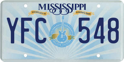 MS license plate YFC548