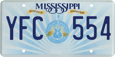 MS license plate YFC554