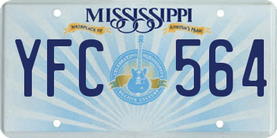 MS license plate YFC564