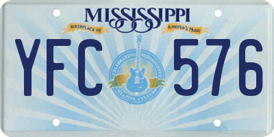 MS license plate YFC576