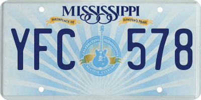 MS license plate YFC578