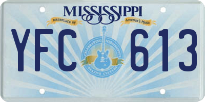 MS license plate YFC613
