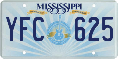 MS license plate YFC625