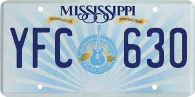 MS license plate YFC630