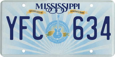 MS license plate YFC634