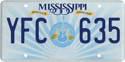 MS license plate YFC635