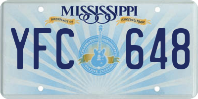 MS license plate YFC648