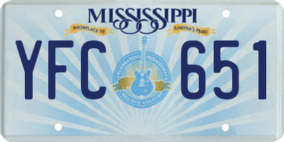 MS license plate YFC651