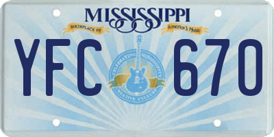 MS license plate YFC670