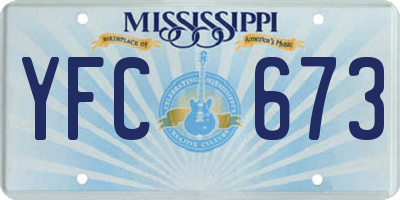MS license plate YFC673