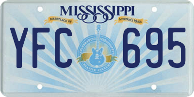 MS license plate YFC695