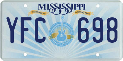 MS license plate YFC698