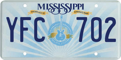 MS license plate YFC702
