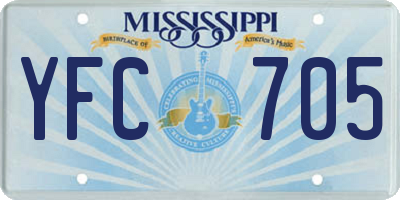 MS license plate YFC705