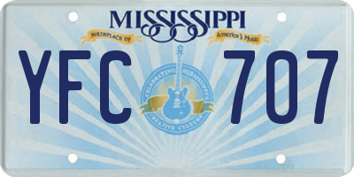 MS license plate YFC707