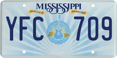 MS license plate YFC709