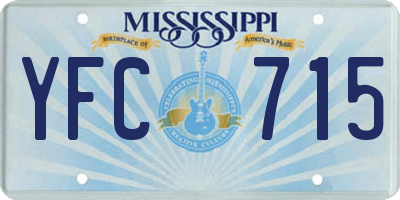 MS license plate YFC715