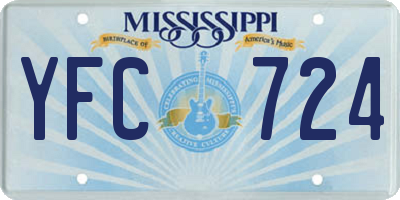 MS license plate YFC724