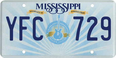 MS license plate YFC729