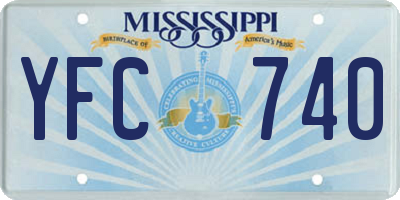 MS license plate YFC740