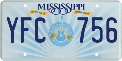 MS license plate YFC756