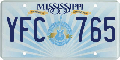 MS license plate YFC765