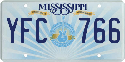 MS license plate YFC766