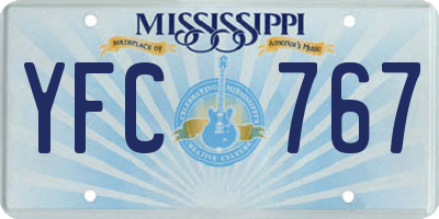 MS license plate YFC767