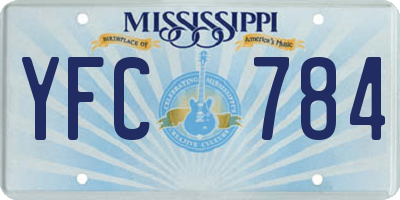 MS license plate YFC784