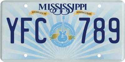 MS license plate YFC789