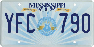 MS license plate YFC790